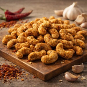 Roasted Cashews Coated in Chili & Garlic