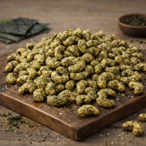 Roasted Cashews Coated in Seaweed