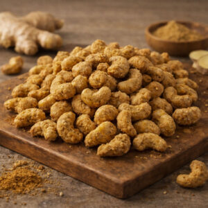 Roasted Cashews Coated in Ginger